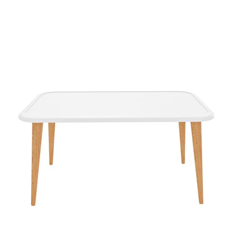 Bohemia Table Basse 90 Cm Avec Pieds En Bois (blanc)