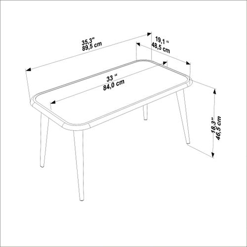 Bohemia Table Basse 90 Cm Avec Pieds En Bois (blanc)