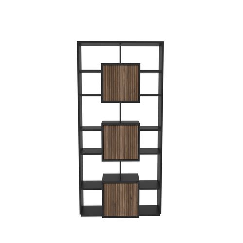 Monaco Bibliothèque Hauteur De 176 Cm Armoires Et Niches (noir Et Alina)