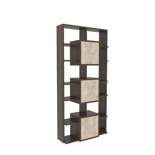 Monaco Bibliothèque Hauteur De 176 Cm Armoires Et Niches (noyer Et Traverter)