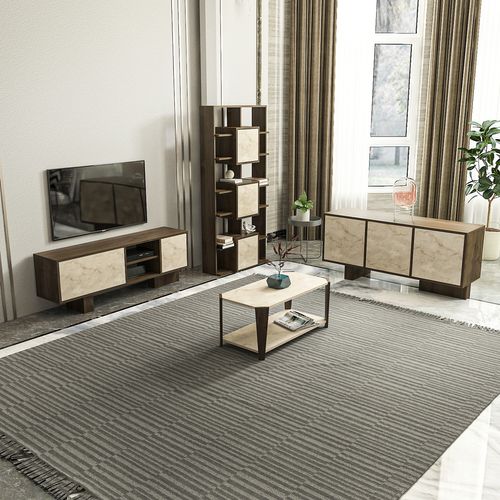 Monaco Bibliothèque Hauteur De 176 Cm Armoires Et Niches (noyer Et Traverter)