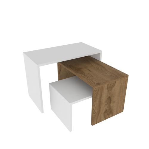 Andro Tables Gigognes Tables Basse Set De 3 Sizes Différents (blanc Et Oud)