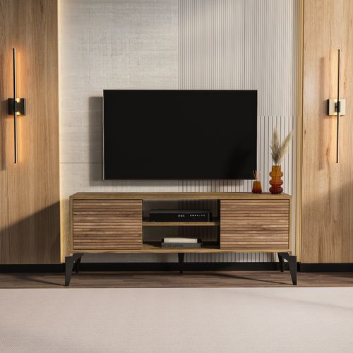 Lojo Meuble TV 130 Cm Niches Et Armoires Avec Portes Battantes (oud Et Alina)