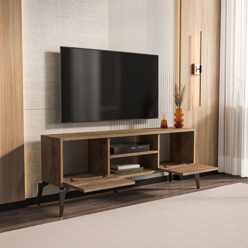 Lojo Meuble TV 130 Cm Niches Et Armoires Avec Portes Battantes (oud Et Alina)