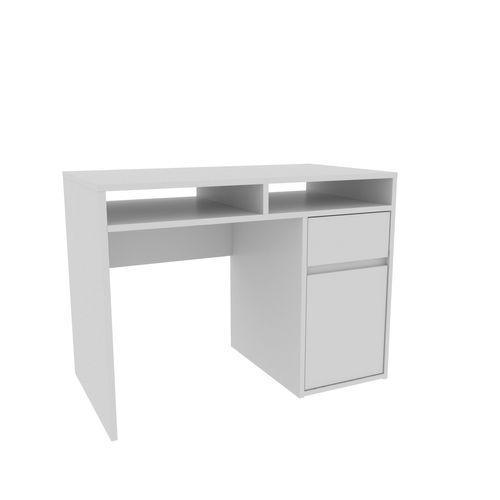 Isla Bureau Modern 100 Cm Tiroir Et Armoire (blanc)