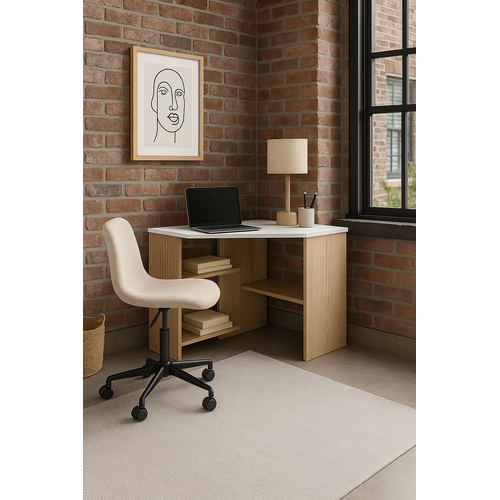Alison Bureau D'angle Modern 72 Cm (cordoba Et Blanc)