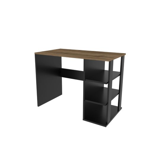 Polina Bureau Modern Avec Des Étagères Ouvertes Black Walnut