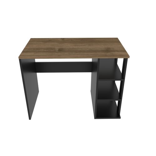 Polina Bureau Modern Avec Des Étagères Ouvertes Black Walnut