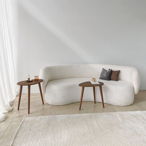 Set De 2 Tables D'appoints Gigogne Tiki Bois Massif Foncé