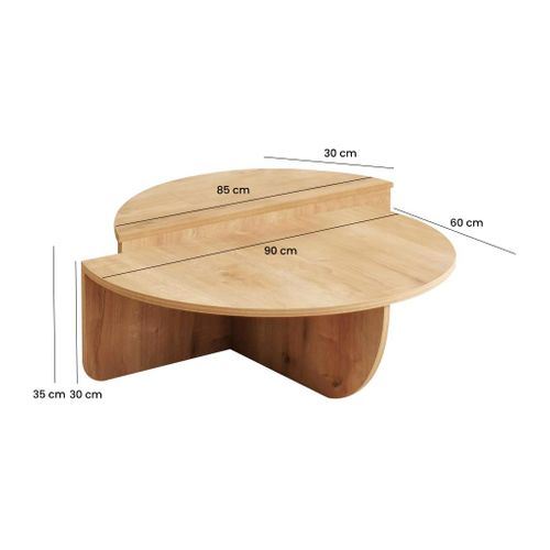 Lot De 2 Tables Basses - Naturel Clair - Aloeva