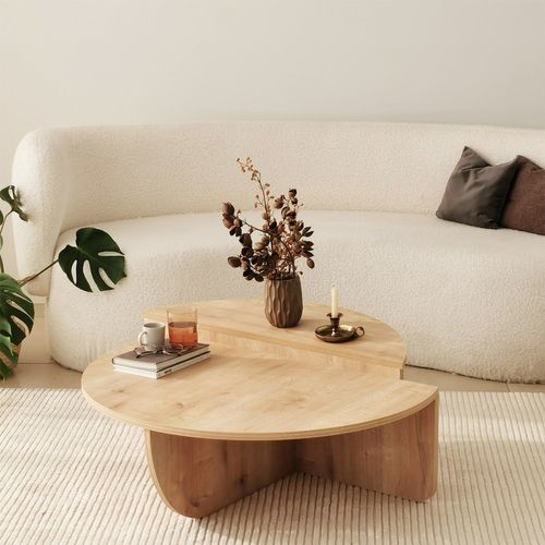 Lot De 2 Tables Basses - Naturel Clair - Aloeva