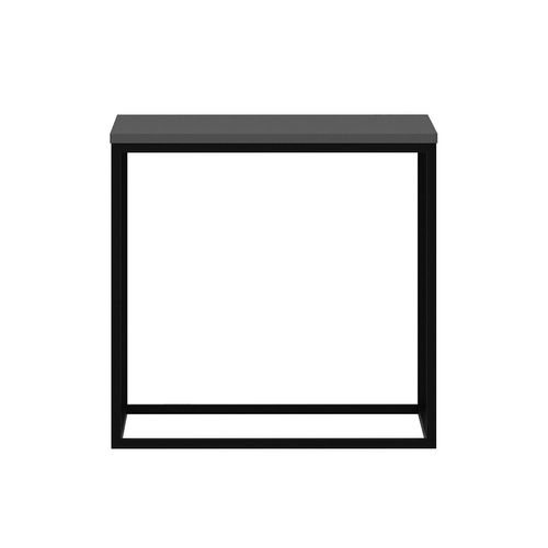 Table Basse Bezos L50cm Métal Noir Et Bois Anthracite