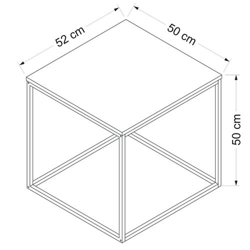 Table Basse Bezos L50cm Métal Noir Et Bois Anthracite