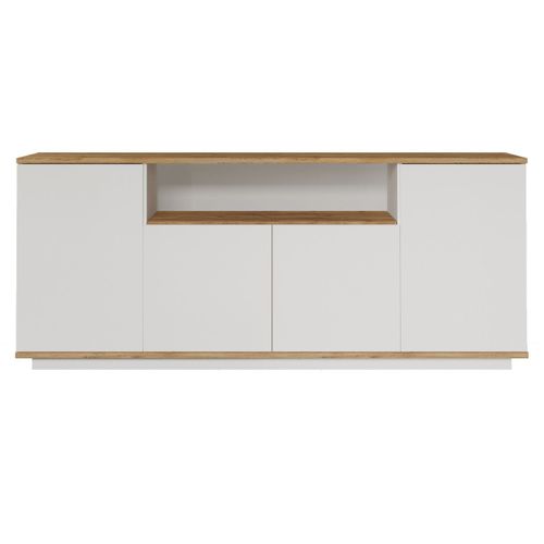 Buffet - Fr15 - 4 Portes - 180 X 75 X 45 Cm - Pin Atlantique / Blanc