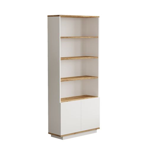 Bibliothèque Yigha L75cm Bois Clair Et Blanc