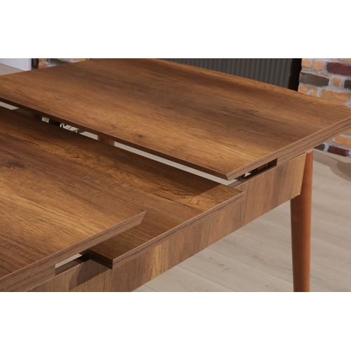 Table à Manger Extensible En Bois "barok" - 78 X 132 X 80 Cm - Noyer