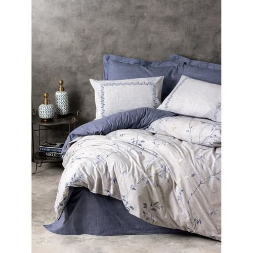 Parure De Lit - 1 Housse De Couette 220 X 240 Cm + 2 Taies D'oreiller 60 X 60 Cm - Bleu