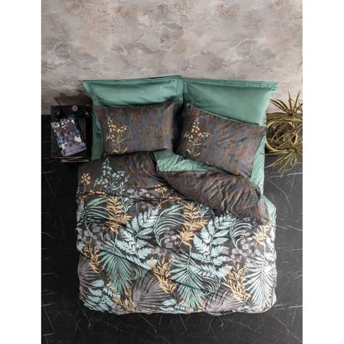 Parure De Lit - 1 Housse De Couette 220 X 240 Cm + 2 Taies D'oreiller 60 X 60 Cm - Menthe