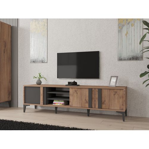 Meuble TV En Bois "mengu" - 180 X 40 X 50 Cm - Atlantique, Anthracite