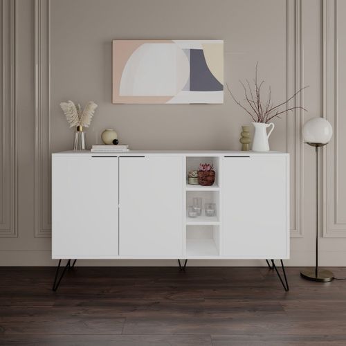 Buffet 3 Niches Et 3 Portes - L142 Cm