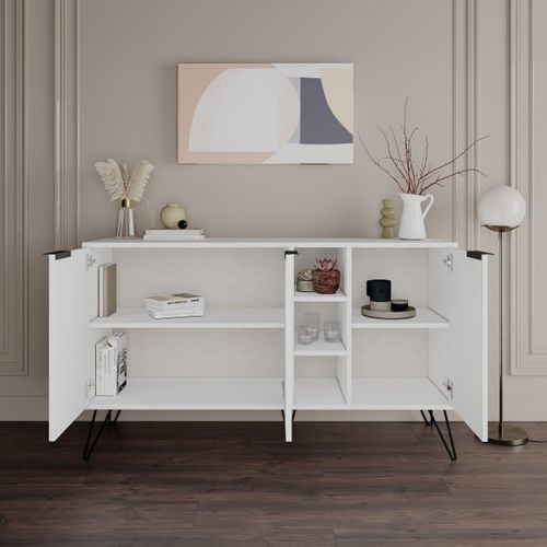 Buffet 3 Niches Et 3 Portes - L142 Cm
