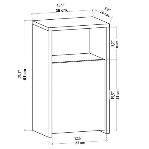 Table De Chevet Suspendu Lovid Anthracite