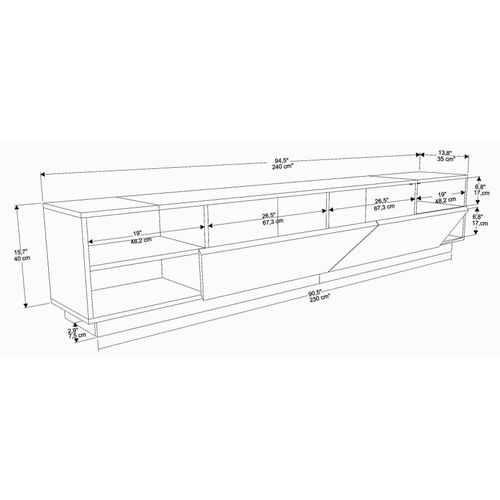 Meuble TV Modernes Herold L240cm Blanc