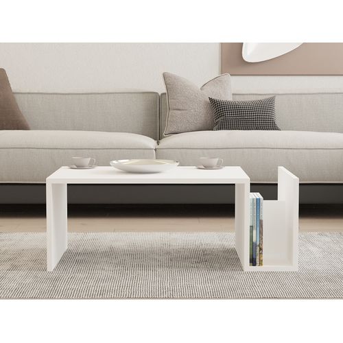 Table Basse En Bois "memo" - 50 X 86 X 32 Cm - Blanc