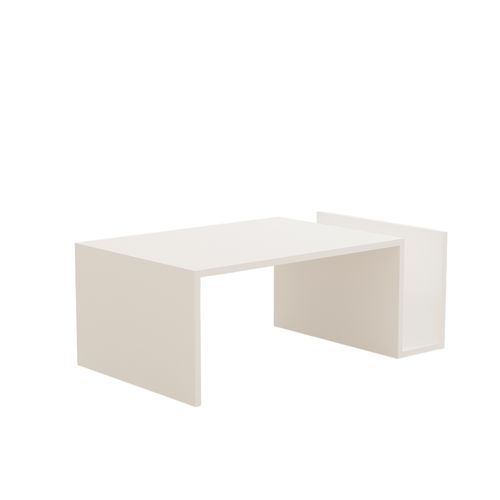 Table Basse En Bois "memo" - 50 X 86 X 32 Cm - Blanc