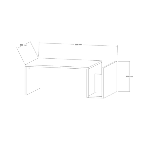 Table Basse En Bois "memo" - 50 X 86 X 32 Cm - Blanc