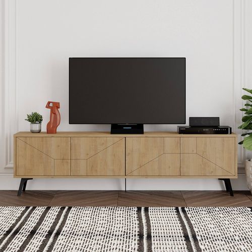 Meuble TV Santos 180cm Bois Chêne Clair