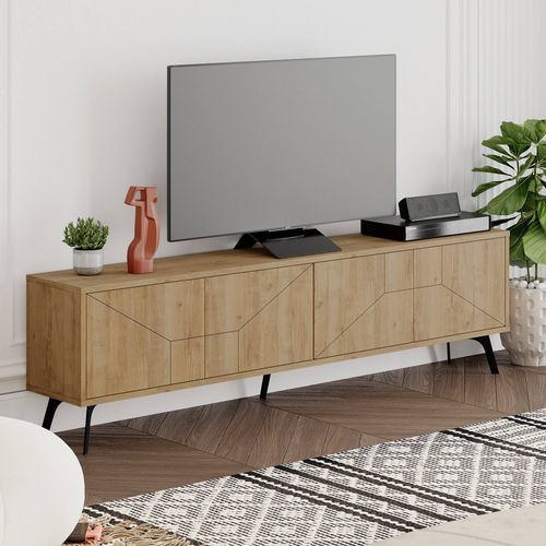 Meuble TV Santos 180cm Bois Chêne Clair