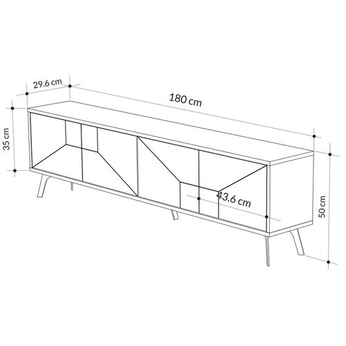 Meuble TV Santos 180cm Bois Chêne Clair