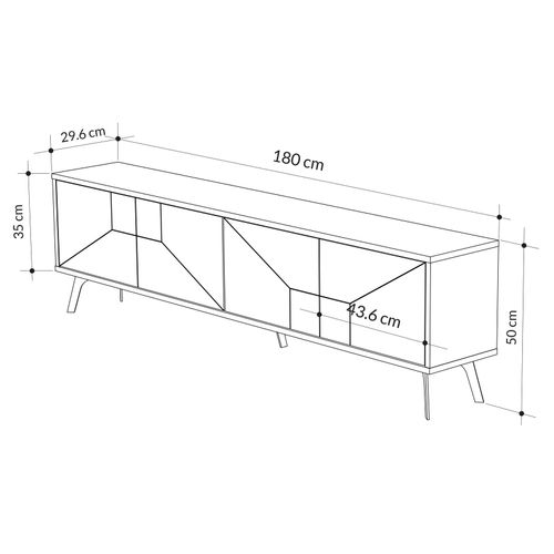 Meuble TV Santos 180cm Bois Moka