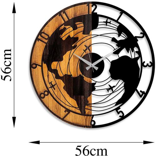 Horloge En Bois Et Métal Clock Mappemonde