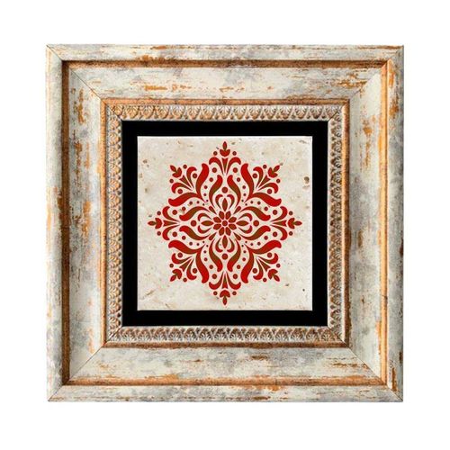 Tableau Décoratif En Bois Et Métal 20 X 20 Cm Rosaces