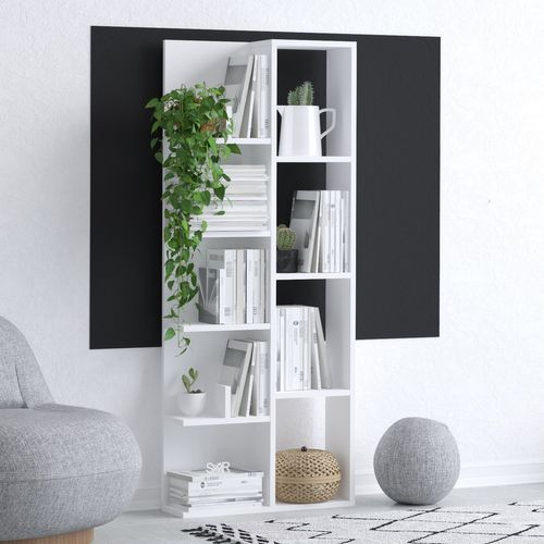 Bibliothèque En Bois "viva" - 60 X 18 X 150 Cm - Blanc