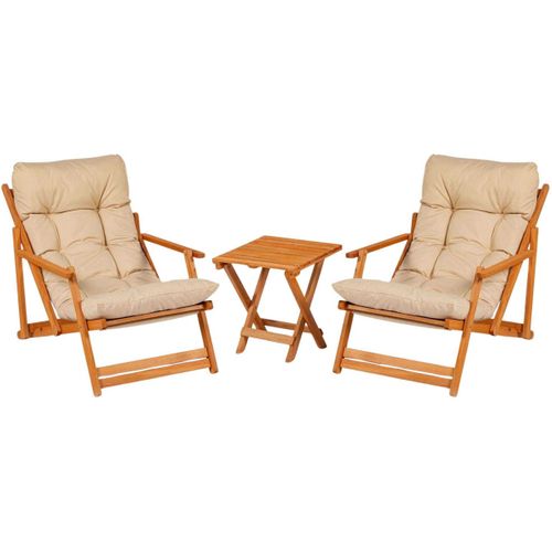 Salon De Jardin Détente En Bois De Hêtre Garden