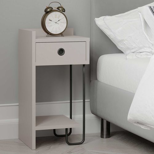 Sirius Left Table De Chevet - 100 % Mélamine - Moka Clair