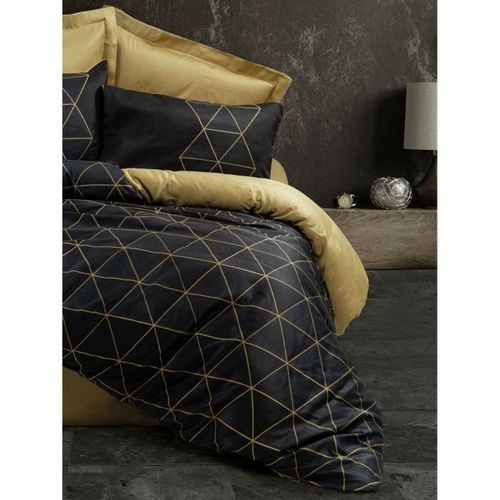 Parure De Lit - 1 Housse De Couette 220 X 240 Cm + 2 Taies D'oreiller 60 X 60 Cm - Noir