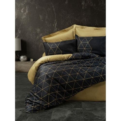 Parure De Lit - 1 Housse De Couette 220 X 240 Cm + 2 Taies D'oreiller 60 X 60 Cm - Noir