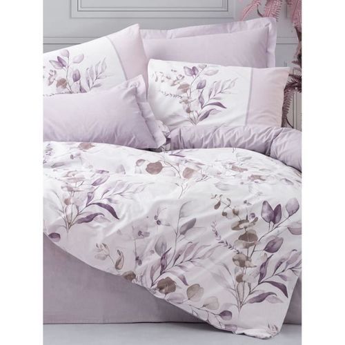 Parure De Lit - 1 Housse De Couette 220 X 240 Cm + 2 Taies D'oreiller 60 X 60 Cm - Lilas