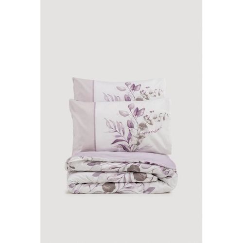 Parure De Lit - 1 Housse De Couette 220 X 240 Cm + 2 Taies D'oreiller 60 X 60 Cm - Lilas