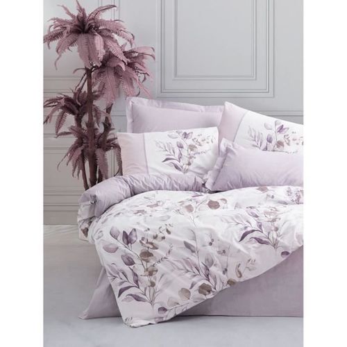 Parure De Lit - 1 Housse De Couette 220 X 240 Cm + 2 Taies D'oreiller 60 X 60 Cm - Lilas