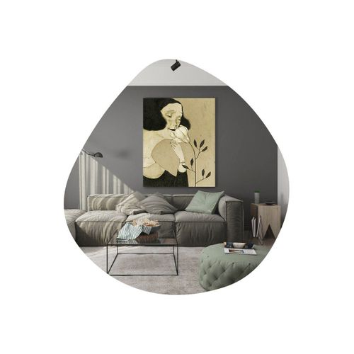 Miroir Décoratif Abstrait Rimus 60x60cm Bois Noir