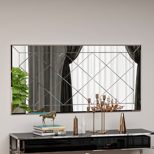 Miroir En Bois "pauli" - 120 X 60 Cm - Blanc