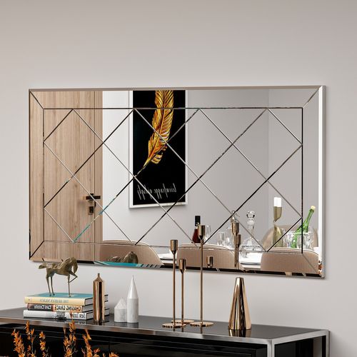 Miroir En Bois "pauli" - 120 X 60 Cm - Blanc