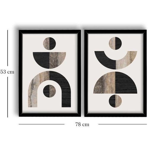 Ensemble De 2 Tableaux Décoratifs Abstrait Noir Et Marron