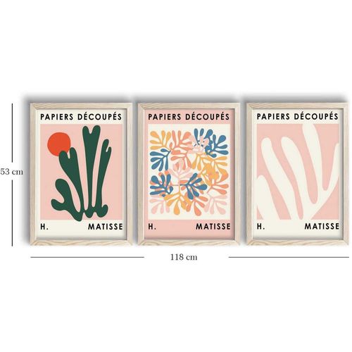 Ensemble De 3 Tableaux Décoratifs Fleurs