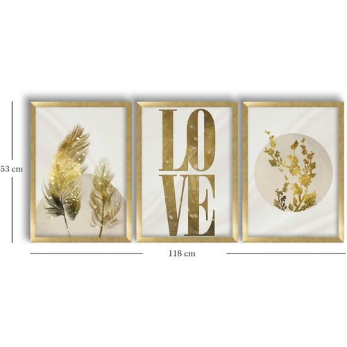 Ensemble De 3 Tableaux Décoratifs Love